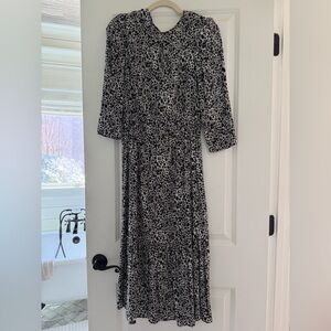 Black and White Leopard Print Dress